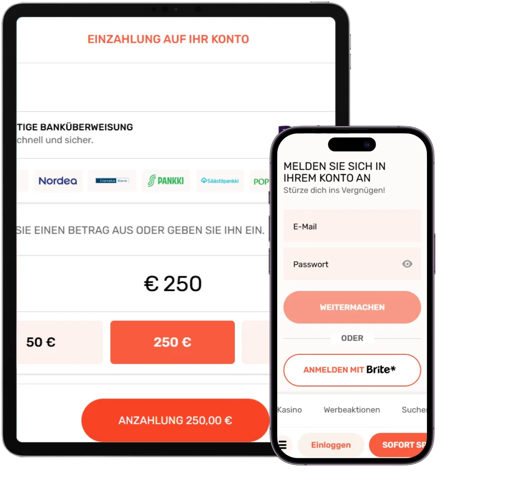 Koi Casino Registrierung und Login auf dem Smartphone mit Einzahlung im Konto